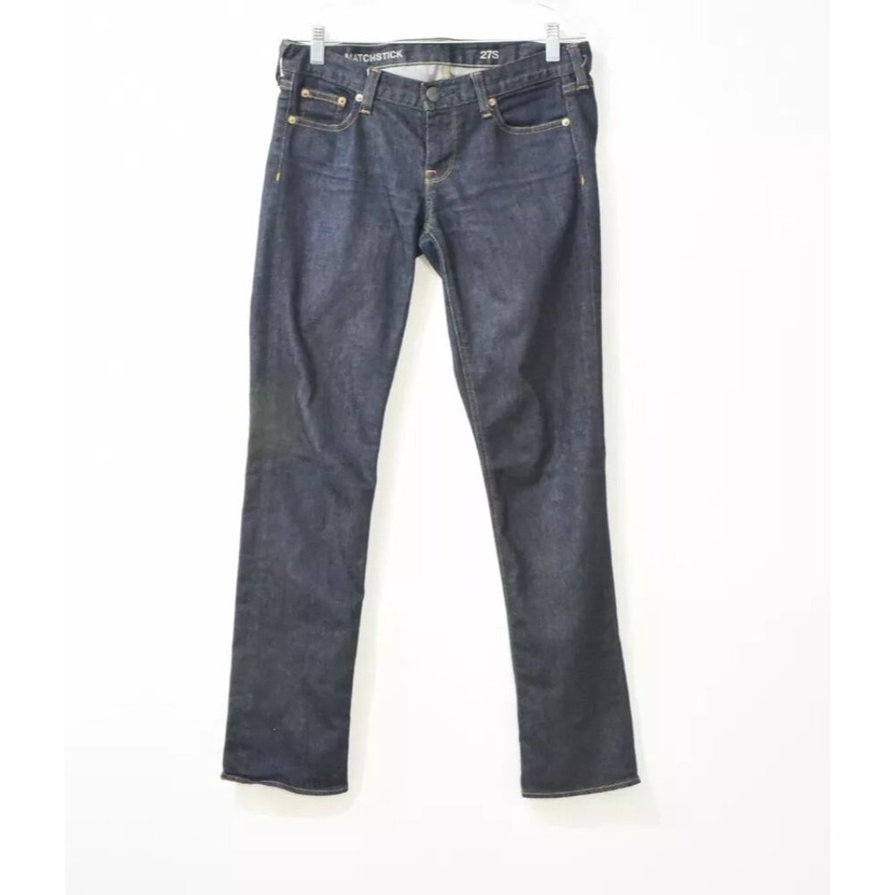 Matchstick Mens Blue Denim Straight Jeans Cotton Poly Zip Low Rise 5-Pockets 27S